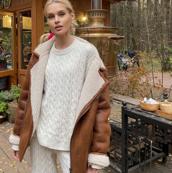 H&M NWT CABLE LOUNGE KNIT SET TOP SWEATER & PANTS BLOGGER'S FAV NEW - Picture 14 of 16